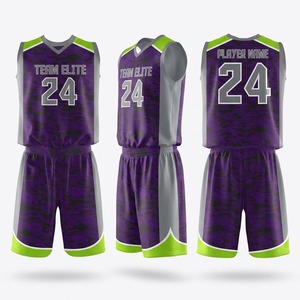 Maillot et short de basket-ball en mesh personnalisés par sublimation, unisexe, réversibles, avec numéros, uniforme d'équipe de basket-ball - Product Image 4