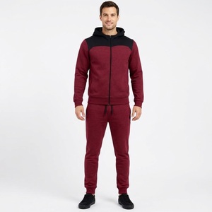 Men's Color Block Full Zip Hooded Two Tone Hoodie with Jogger Pants Jogger Suit OEM Oversized <b>Leisurewear</b> Tracksuits - Product Image 1