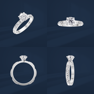 Bague de fiançailles classique pour femme avec diamant rond taille brillant de 1 carat en platine PT950 - Product Image 6
