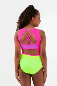 Maillot de Ballet para Niñas CONX, sin Mangas, con Pedrería, Traje de Danza, Ropa de Entrenamiento, Poliéster y Spandex, de una Pieza, Elástico - Product Image 2
