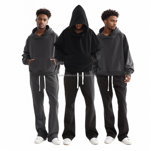 Sweat à capuche court double couche avec logo personnalisé pour hommes 500 g/m² - Product Image 1