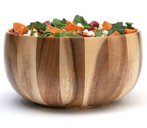 Bol à salade en bois d'acacia jetable grand format, populaire et à prix réduit, idéal pour la cuisine domestique - Product Image 2