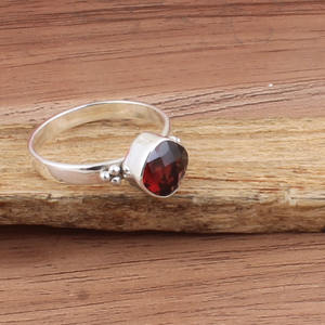 Anillo de Plata de Ley 925 con Granate Rojo Natural, Corte Brillante, Piedra de Nacimiento de Enero, Joyería Clásica de Boda, Venta al por Mayor, Anillo Genuino para Mujer - Product Image 4