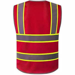 Gilet de sécurité réfléchissant haute visibilité moderne, respirant, en polyester, vêtements de travail avec options de personnalisation, unisexe, prix bas - Product Image 6