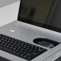 Système de conférence sans papier intelligent avec écran LCD relevable motorisé, bureau escamotable avec clavier et souris