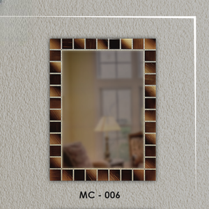 Miroir design mural style Art Déco avec mosaïque, idéal pour les entrées, les salons et les chambres. - Product Image 3