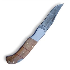 Cuchillos Plegables para Exteriores con Hoja de Acero con Patrón de Damasco, Hechos a Mano, con Mango Ergonómico para Caza, Camping y Senderismo - Product Image 5