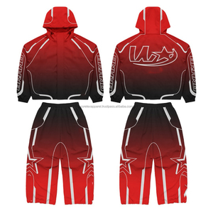 Survêtement unisexe personnalisé, coupe évasée, style football, ample, en polyester, zippé, coupe-vent d'hiver, en nylon, pour hommes - Product Image 2