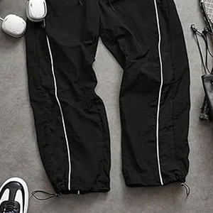 Pantalon de jogging pour homme, coupe ample, léger, infroissable, en toile, couleur unie, taille élastique, en nylon, style hip-hop, pour l'entraînement - Product Image 6