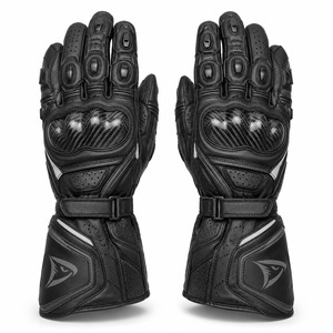Gants de moto en cuir Pyrotect à doigts entiers, respirants, résistants à l'usure, fermeture à boucle, unisexe - Product Image 1