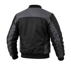 Chaqueta Bomber Negra y Gris Personalizada para Hombre, Chaqueta de Vuelo con Cierre, Resistente al Viento, Ligera, de Poliéster, Informal, para Invierno, Fabricación OEM ODM - Product Image 3
