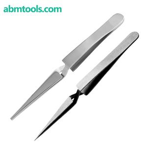 Pinces à épiler industrielles sur mesure, droites, à dents croisées, autobloquantes, en acier inoxydable, avec poignée en plastique - Product Image 1