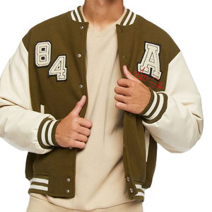 Veste de baseball en laine sur mesure de haute qualité avec manches en cuir, best-seller au prix d'usine, vestes pour hommes - Product Image 1