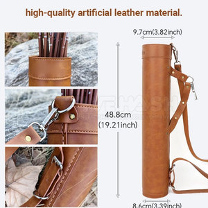 Carcaj de cuero premium hecho a mano, soporte trasero duradero, correa ajustable, equipo deportivo para caza y práctica al aire libre para hombres - Product Image 3
