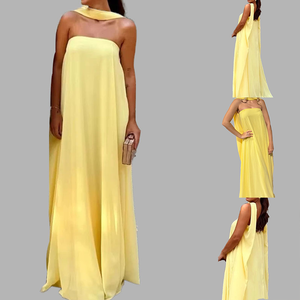 Abito Lungo Elegante da Donna per Feste Formali <span class=keywords><strong>Primavera</strong></span>/<span class=keywords><strong>Estate</strong></span>, Drappeggiato, Traspirante, Lavabile, Antistatico - Vendita all'Ingrosso - Product Image 2