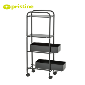 Carrito Auxiliar Metálico Moderno de 3 Niveles, Resistente y Delgado, con Ruedas y Fácil Limpieza, para Cocina y Sala de Estar, Contenedor de Alimentos - Product Image 3