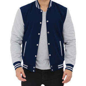 Nouvelle arrivée : veste varsity pour homme, fabriquée avec des matériaux chauds pour l'hiver, longueur normale, style zippé, en vente. - Product Image 1