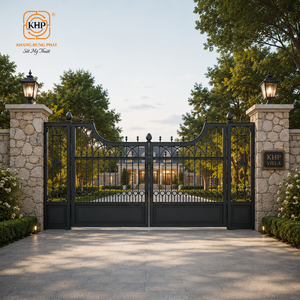 Puerta de entrada de hierro forjado macizo de estilo europeo; galvanizada en caliente para resistencia al óxido; fácil de montar; color personalizable. - Product Image 3