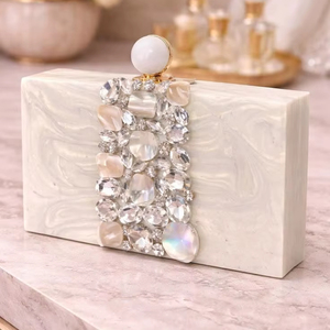 Elegante Marco de Fotos Moderno Hecho a Mano con Hueso de Búfalo Beige, Duradero, para Mujer, Decoración de Boda, Regalo para Novia, con Perlas - Product Image 1