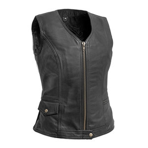 Chaleco de Cuero Genuino para Mujer, Hecho a Medida, de Buena Calidad, con Cierre de Cremallera, Precio Razonable, Ropa Exterior - Product Image 1