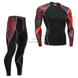 Ensemble de vêtements de sport pour homme, vêtements de compression pour l'entraînement, séchage rapide, vêtements de sport avec des caractéristiques thermiques et respirantes, équipement de fitness tendance - Product Image 2