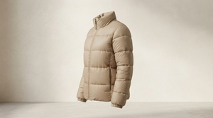 Veste matelassée beige pour homme, manteau d'hiver chaud et léger, col montant, veste décontractée pour l'extérieur, vente en gros ONE APEX - Product Image 4