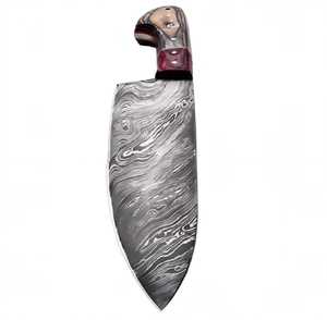 Couteau de cuisine artisanal en acier Damas avec manche en bois Pakka bicolore - Product Image 2