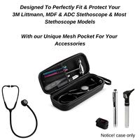 Étui rigide universel pour stéthoscope en EVA, sac de voyage résistant à l'eau et aux chocs, avec poches en filet supplémentaires et poignée portable
