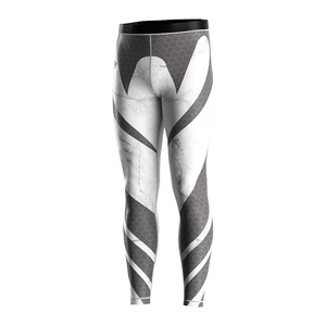Pantalones Cortos de Compresión Estampados Gris Blanco para Artes Marciales, Pantalones de Entrenamiento para Deportes y Artes Marciales - Product Image 5