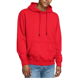 Sweat à capuche pour homme en coton mélangé, couleur unie, avec cordon de serrage - Product Image 2