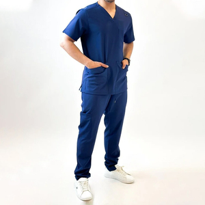 Ensemble de blouses médicales pour hommes avec plusieurs espaces de rangement, vêtements d'hôpital d'été, 100% coton, séchage rapide, haute qualité, doux, confortable, livraison rapide - Product Image 2