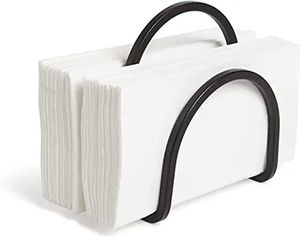 Support à serviettes en métal noir mat, style américain, design simple, pour la maison, la cuisine ou le restaurant – Offre spéciale - Product Image 2
