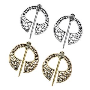 Broche de châle vintage celtique viking, attache de cape médiévale, design nœud nordique, accessoire décoratif pour vêtements - Product Image 4
