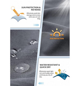 กางเกงขาสั้นลำลองผู้ชายสำหรับฤดูร้อน ผ้าเทอร์รี่ แห้งเร็ว กันยับ ปักลายชายผ่า เอวยางยืดสูง ระบายอากาศได้ดี ทรงหลวม - Product Image 4