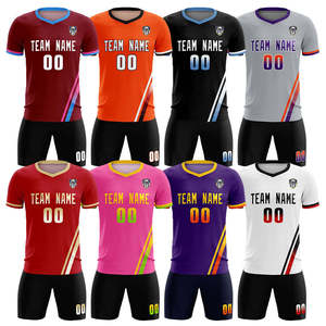 Custom Purple Yellow Soccer Jersey Set V-Neck Short Sleeve Sublimated Breathable Unisex Adult Team Apparel - Product Image 1