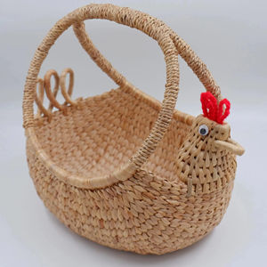Panier à poules en jacinthe d'eau tressée, fait main, panier de rangement, vente en gros, écologique, fabriqué au Vietnam - Product Image 1