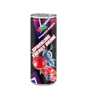 340毫升石榴蓝莓能量饮料与起泡VINUT免费样品，自有品牌，批发供应商 (OEM，ODM)