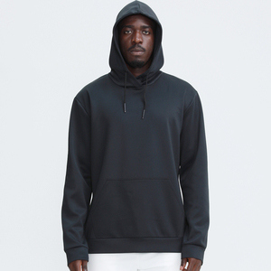 Sweat-shirt à capuche blanc pour homme, coupe classique, couleur unie, coton French Terry, décontracté, pour l'automne, avec poche - Product Image 3