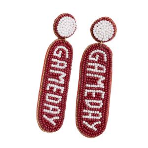 ต่างหูห้อยรูปดอกไม้ทำมือ ดีไซน์เก๋ เคลือบเงิน ประดับมุกเทียม สีแดงเลือดหมูและสีขาว สำหรับสาวๆ - Product Image 5