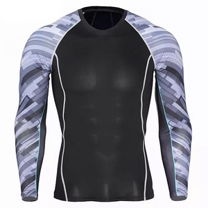 Men's Gym Compression <b>Base</b> <b>Layer</b> <b>Long</b> <b>Sleeve</b> Breathable Quick Dry Spandex/Polyester Custom Blank Digital Print Sport Shirts - Product Image 4