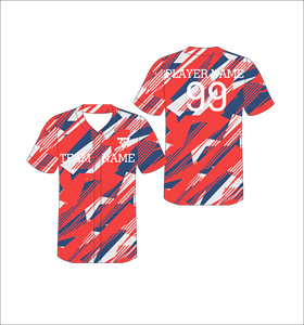 เสื้อเบสบอลแบบกำหนดเอง คอวี แขนสั้น โพลีเอสเตอร์พิมพ์ลายแบบซับลิเมชั่น สำหรับผู้ใหญ่ ผู้ชาย พิมพ์ชื่อทีม ระบายอากาศได้ดี ใช้ได้ทุกฤดู - Product Image 1