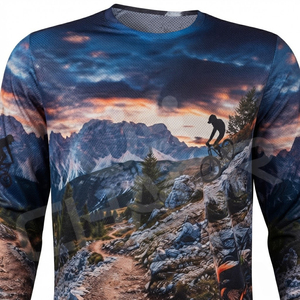 เสื้อเจอร์ซีย์จักรยานเสือภูเขาแบบแห้งเร็ว น้ำหนักเบา พิมพ์ลายดิจิตอลไร้รอยต่อ ผลิตจากโพลีเอสเตอร์ 100% สำหรับผู้ชาย - สำหรับการแข่งขันดาวน์ฮิลล์และเอ็มเอ็กซ์ - Product Image 5