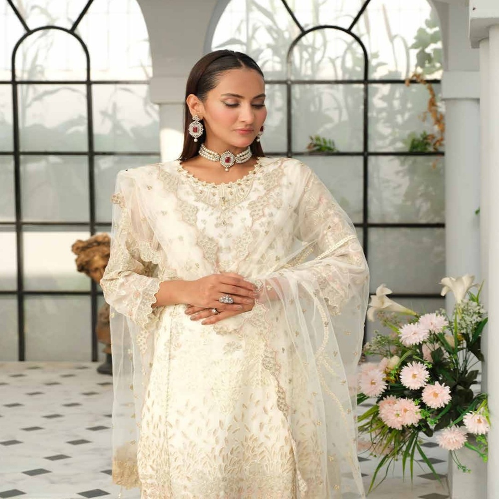 sachin and babi light blue dress Pakistani Bridal Dress Embroidered Black Imported Chiffon Saree