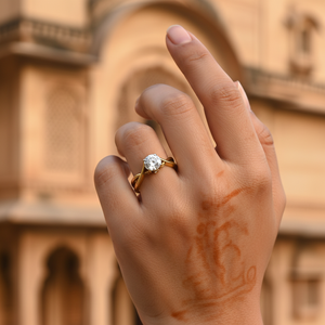 Anillo de Compromiso de Oro de 10k con Diseño Personalizado Hecho a Mano, Anillo Solitario con Diamante Cultivado en Laboratorio VVS1, Fabricante - Product Image 3