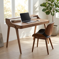 Bureau d'étude en teck massif de qualité supérieure, bibliothèque mobile, table d'ordinateur minimaliste pour le bureau à domicile, tiroir, fabrication artisanale, ergonomique