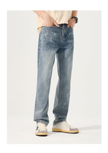 Pantalon cargo en jean pour homme, style streetwear, respirant, taille élastique, couleur unie, délavé, coupe slim, décontracté, automne-printemps, plusieurs poches - Product Image 5