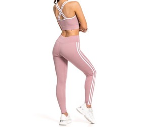 Conjunto de Yoga para Mujer, Color Rosa, 2 Piezas, Leggings sin Costuras de Cintura Alta, Top Corto, Ropa Deportiva - Product Image 2