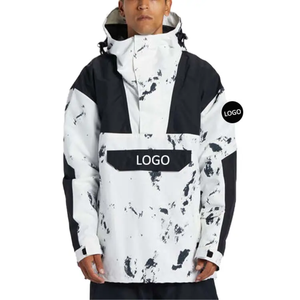 Blouson matelassé pour homme, blanc et noir, imprimé, imperméable, en toile, col montant, logo frontal, coupe ample sportive, fermeture éclair, automne - Product Image 3