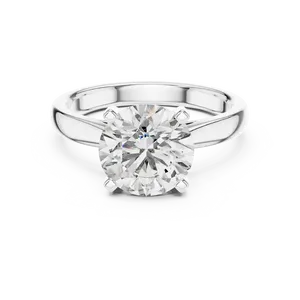 Bague classique en diamant de laboratoire rond de 2 carats, monture à quatre griffes en V avec bande étroite, solitaire en or personnalisé pour la vente en gros - Product Image 3