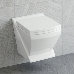 Modern Round Wall Hung Toilet <b>Ceramic</b> WC <b>Pan</b> Tornado Flush P-Trap S-Trap Bathroom Sanitary Ware Set - Product Image 3